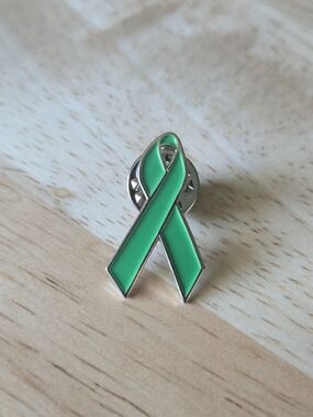 Green Awareness Ribbon Enamel Pin